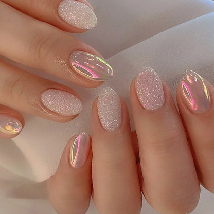 24Pcs Mid-Length Almond Press on Nails - Multiple Colours