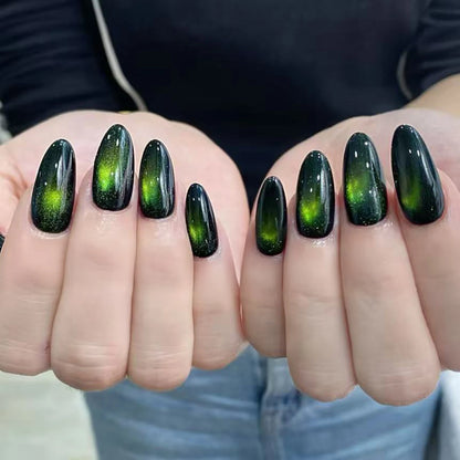 24pcs Glossy Metallic Almond Press on Nails - Multiple Colours