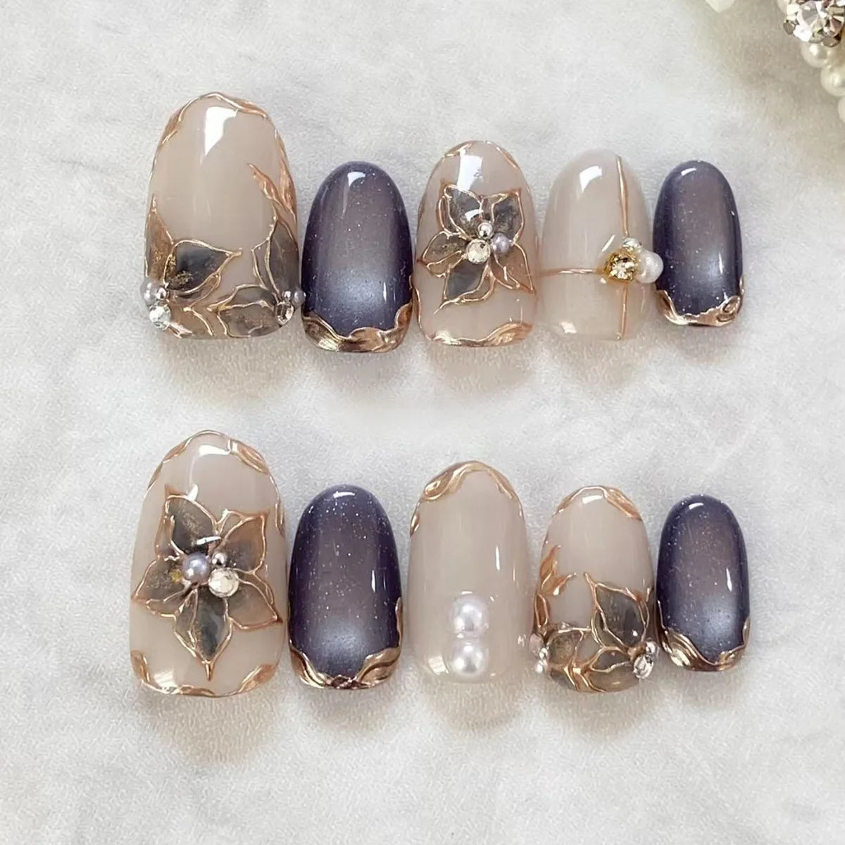 24pcs Almond Press on Nails - Multiple Colours