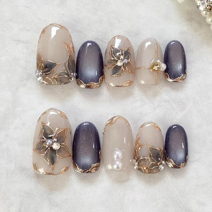 24pcs Almond Press on Nails - Multiple Colours
