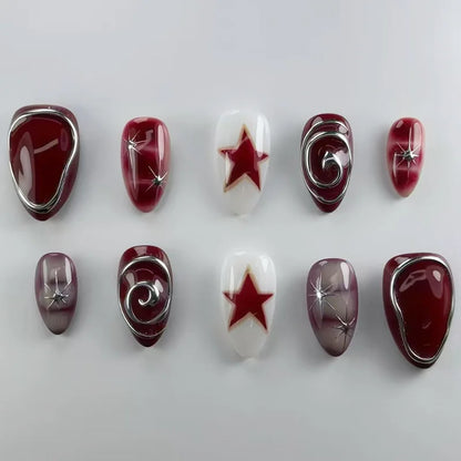 24Pcs 3D Ripple Design Press on Nails - Multiple Designs