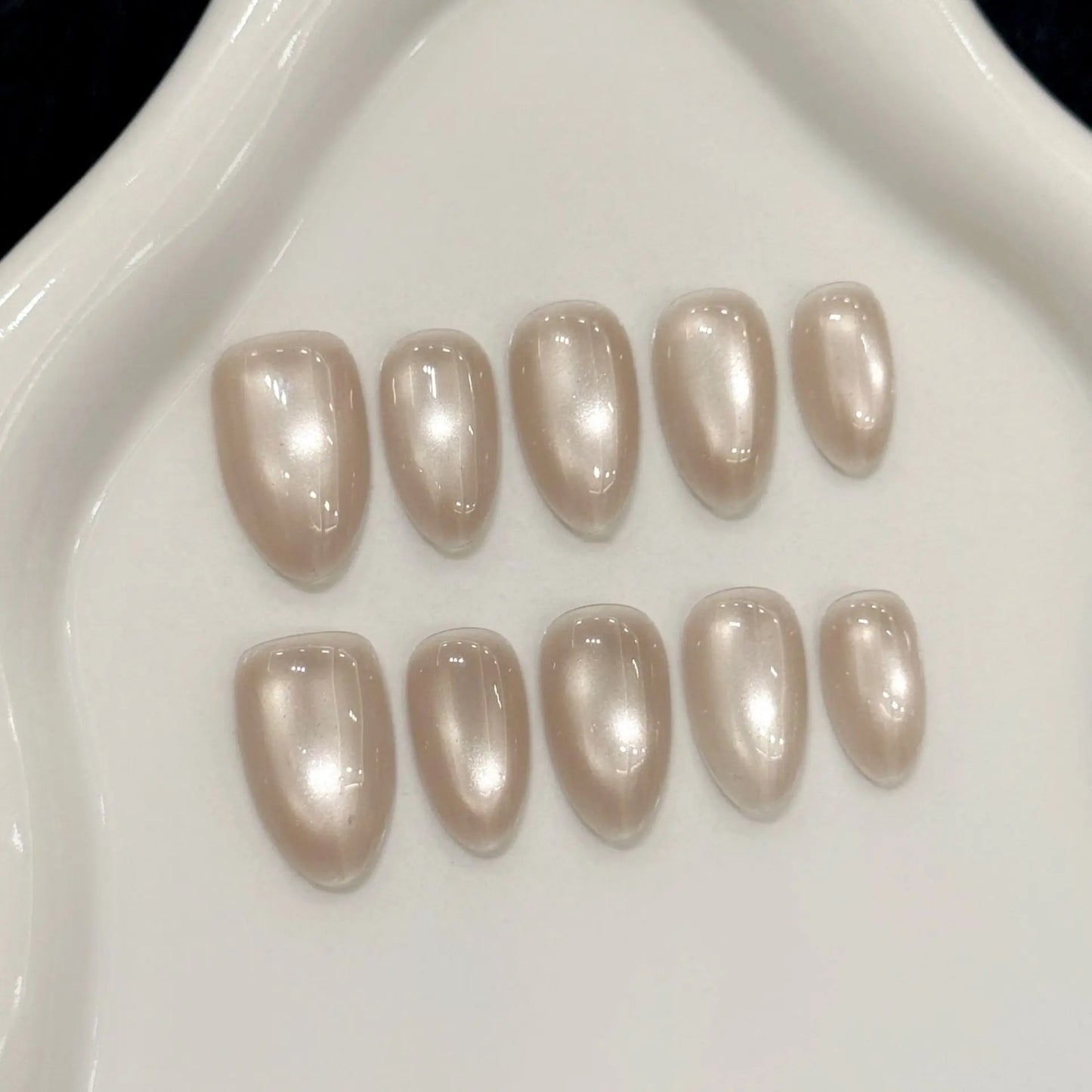10Pcs Solid Acrylic Almond Glossy Press on Nails - Multiple Colours