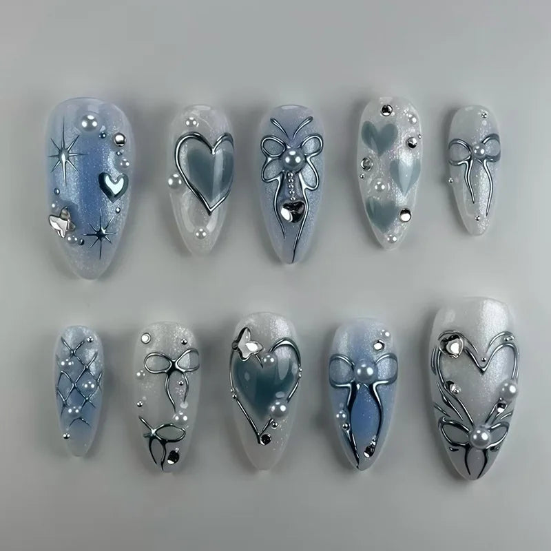 24Pcs 3D Ripple Design Press on Nails - Multiple Designs