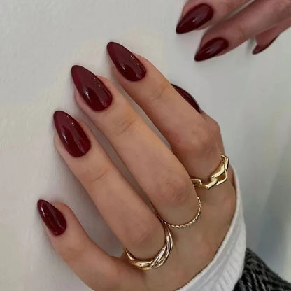 24Pcs Mid-Length Almond Press on Nails - Multiple Colours