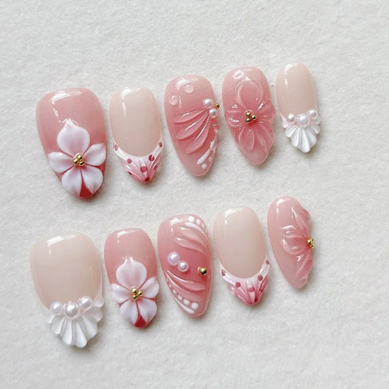 24pcs Almond Press on Nails - Multiple Colours