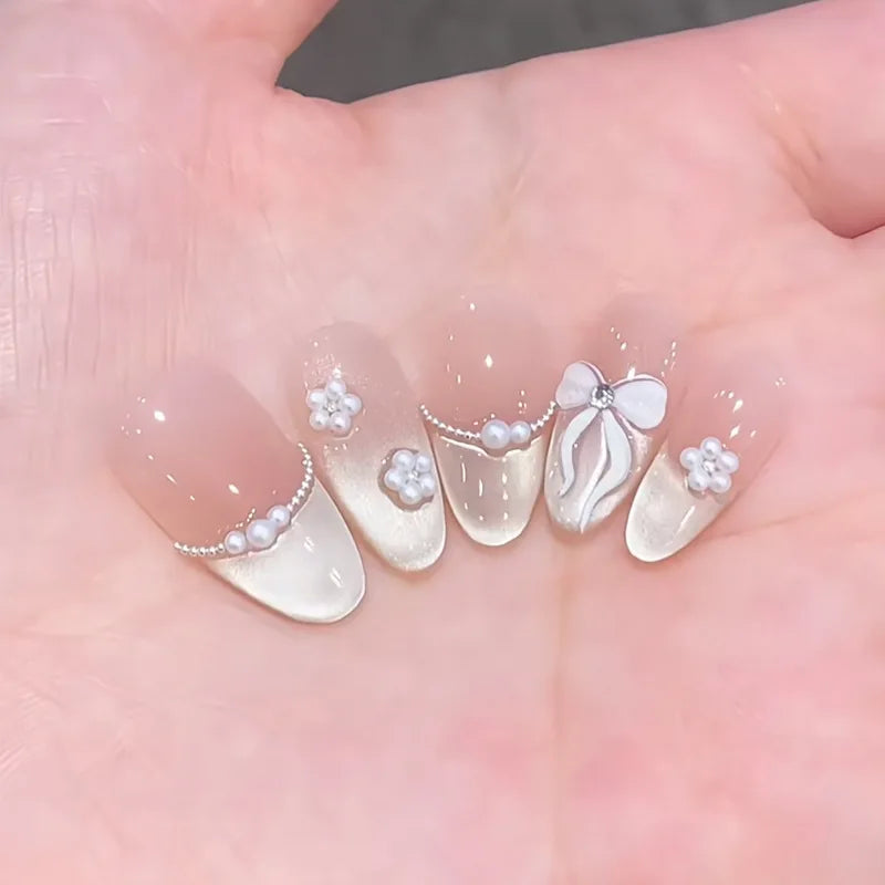 24pcs Floral & Coral Almond Press on Nails - Multiple Designs