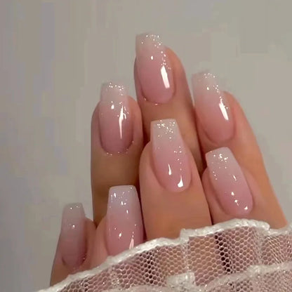 24Pcs Oval Short Acrylic Gel Press on Nails