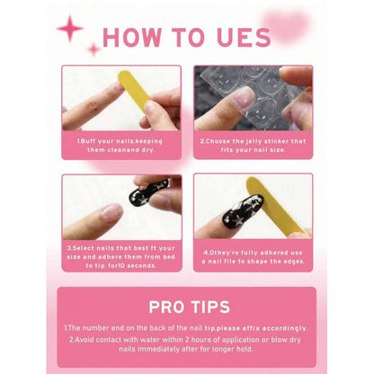 10pcs Handmade Pink White French Pearl Press on Nails