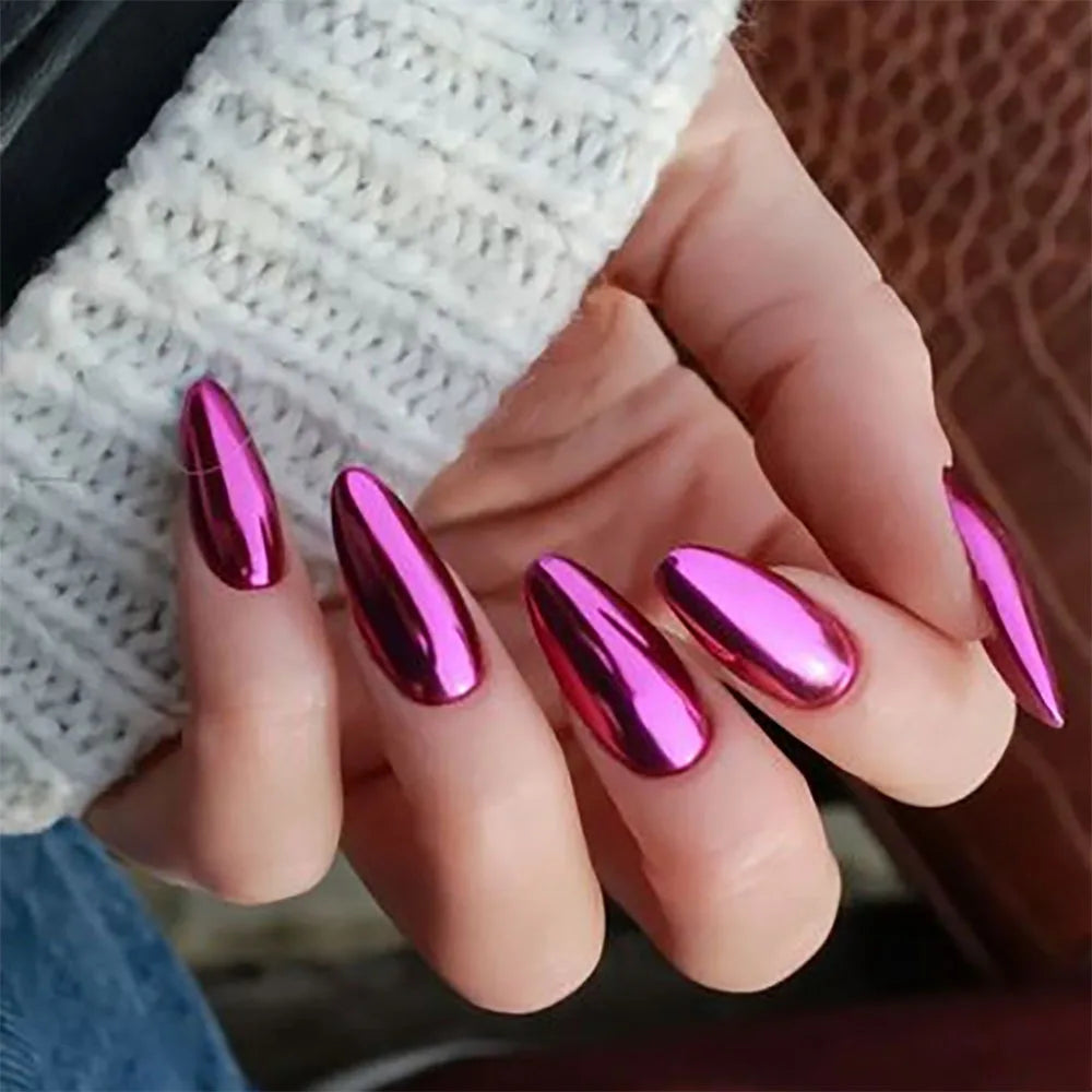 24Pcs Mid-Length Almond Press on Nails - Multiple Colours