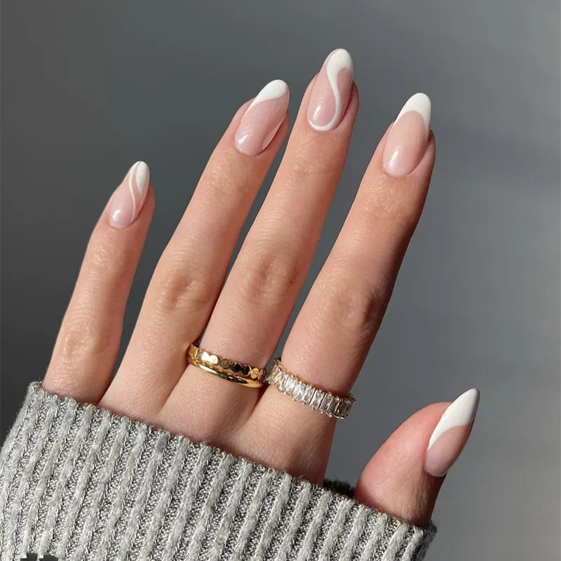 24Pcs Mid-Length Almond Press on Nails - Multiple Colours