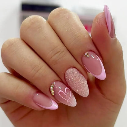24pcs Floral & Coral Almond Press on Nails - Multiple Designs