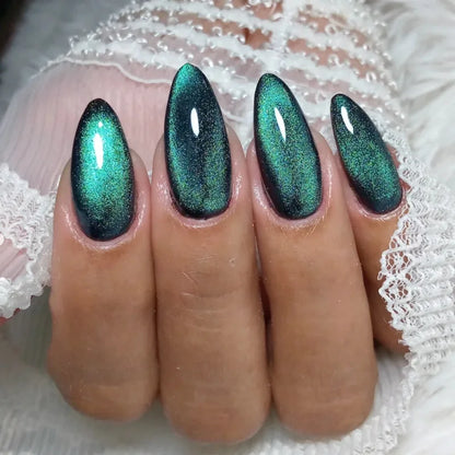 24pcs Glossy Metallic Almond Press on Nails - Multiple Colours