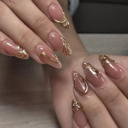 24pcs Floral & Coral Almond Press on Nails - Multiple Designs