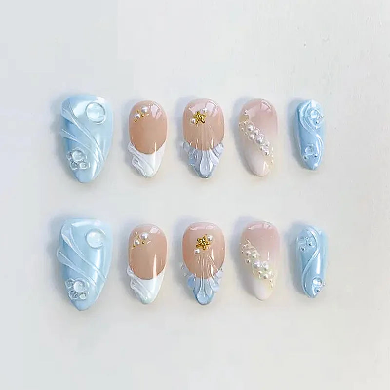 24pcs Almond Press on Nails - Multiple Colours