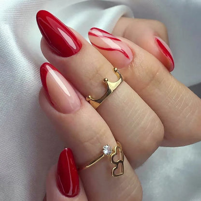 24Pcs Mid-Length Almond Press on Nails - Multiple Colours