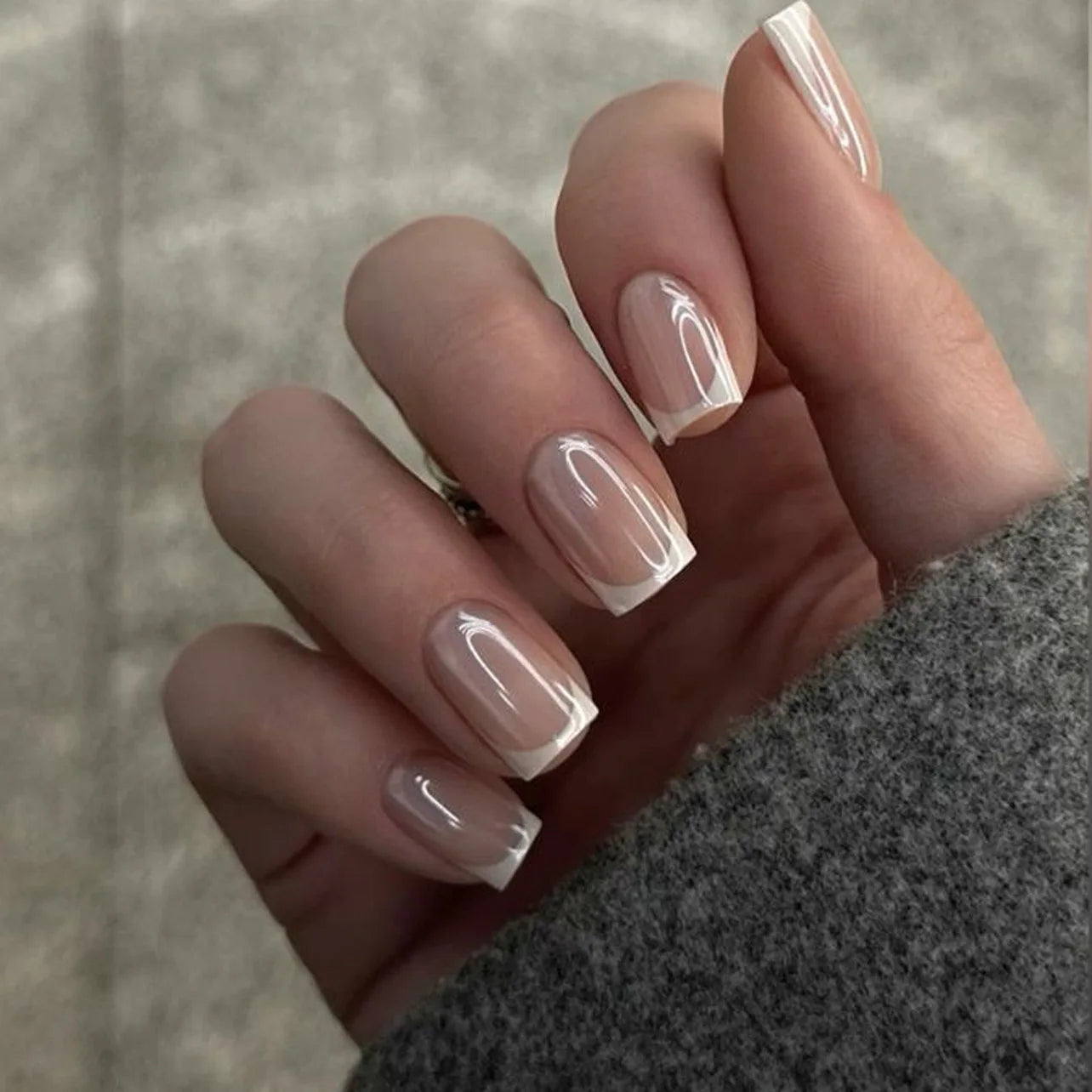 24Pcs Pink Almond Metallic Gloss Press on Nails - Multiple Colours