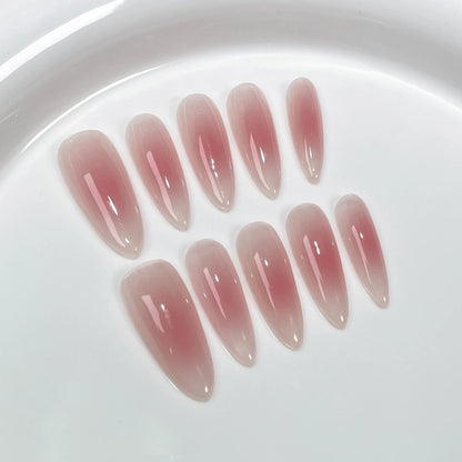 10pcs Mid-length Almond Metallic Gloss Press on Nails - Multiple Colours/Size