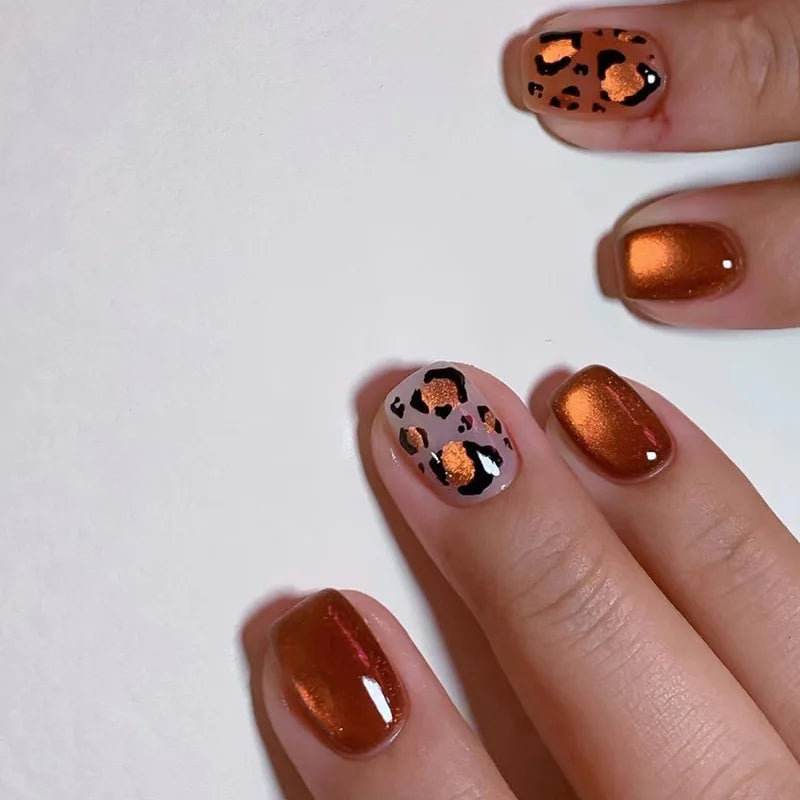 24Pcs Solid Color Design Press on Nails