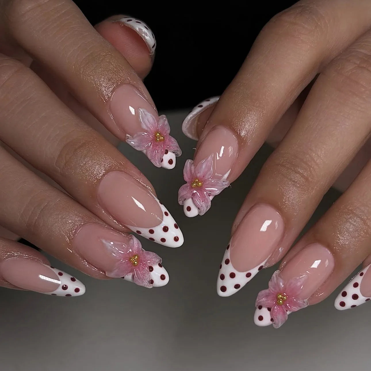 24pcs Floral & Coral Almond Press on Nails - Multiple Designs