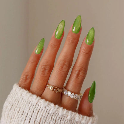 24pcs Glossy Metallic Almond Press on Nails - Multiple Colours