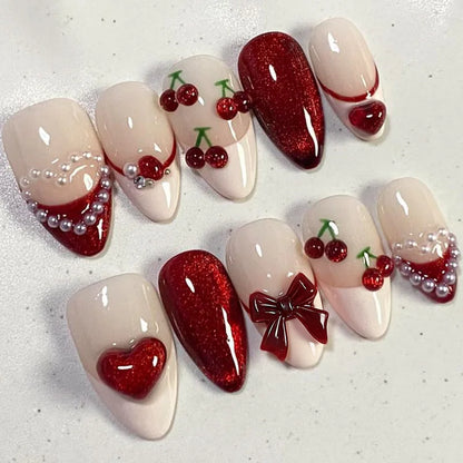 24pcs Floral & Coral Almond Press on Nails - Multiple Designs
