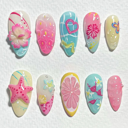 24Pcs 3D Ripple Design Press on Nails - Multiple Designs