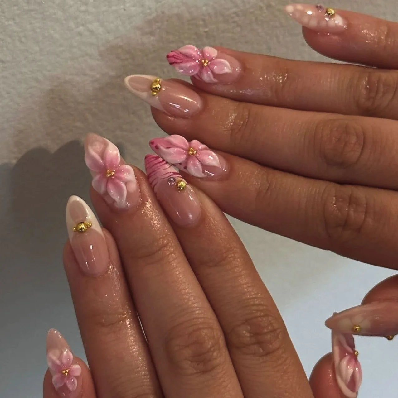 24pcs Floral & Coral Almond Press on Nails - Multiple Designs
