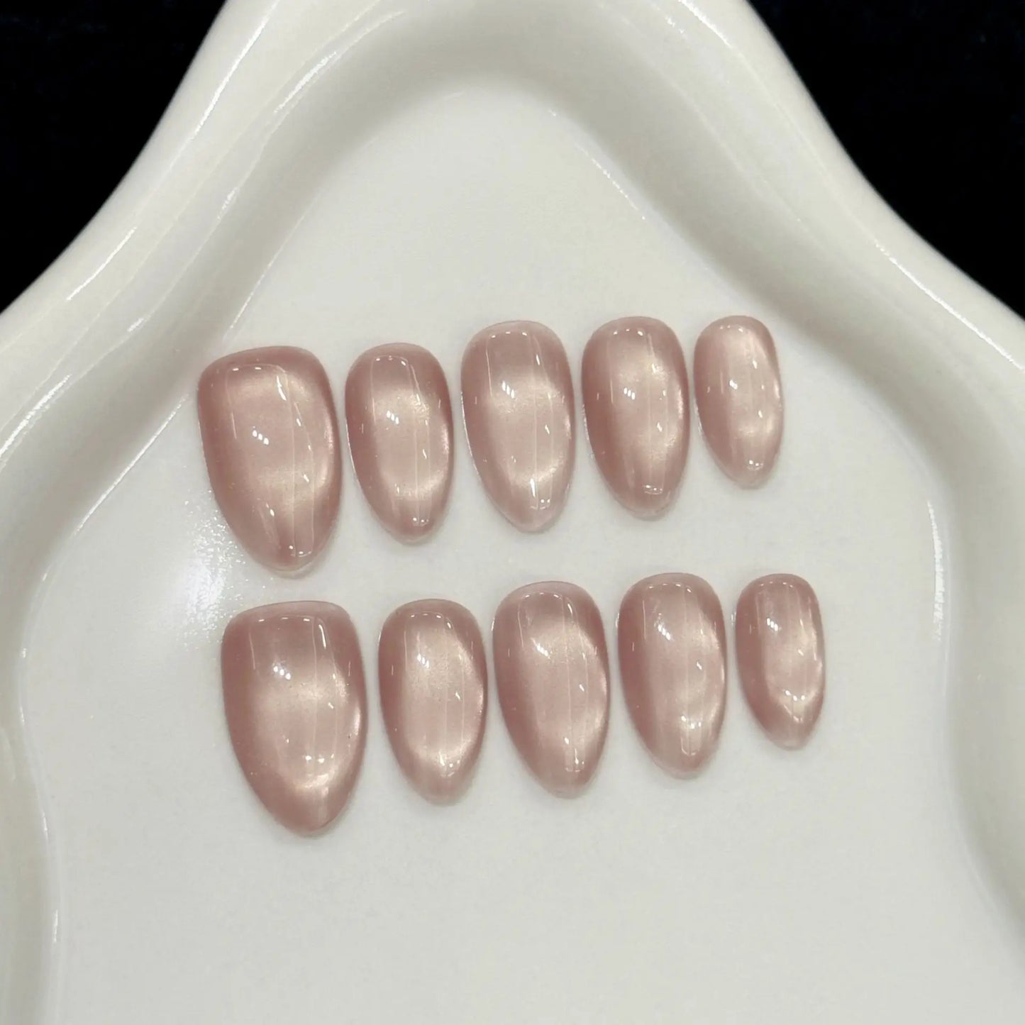 10Pcs Solid Acrylic Almond Glossy Press on Nails - Multiple Colours