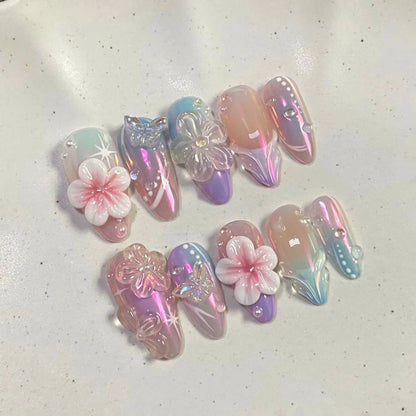 24pcs Almond Press on Nails - Multiple Colours