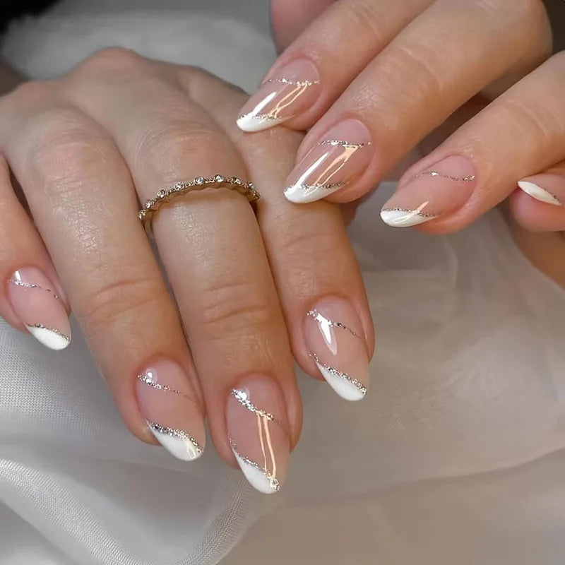 24Pcs Mid-Length Almond Press on Nails - Multiple Colours