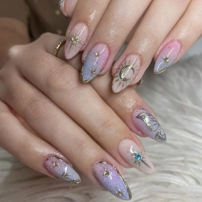 24pcs Almond Press on Nails - Multiple Colours