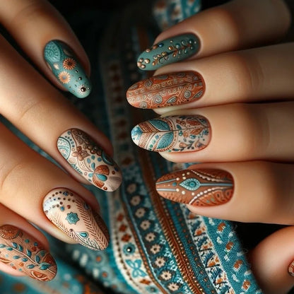 24pcs Floral & Coral Almond Press on Nails - Multiple Designs
