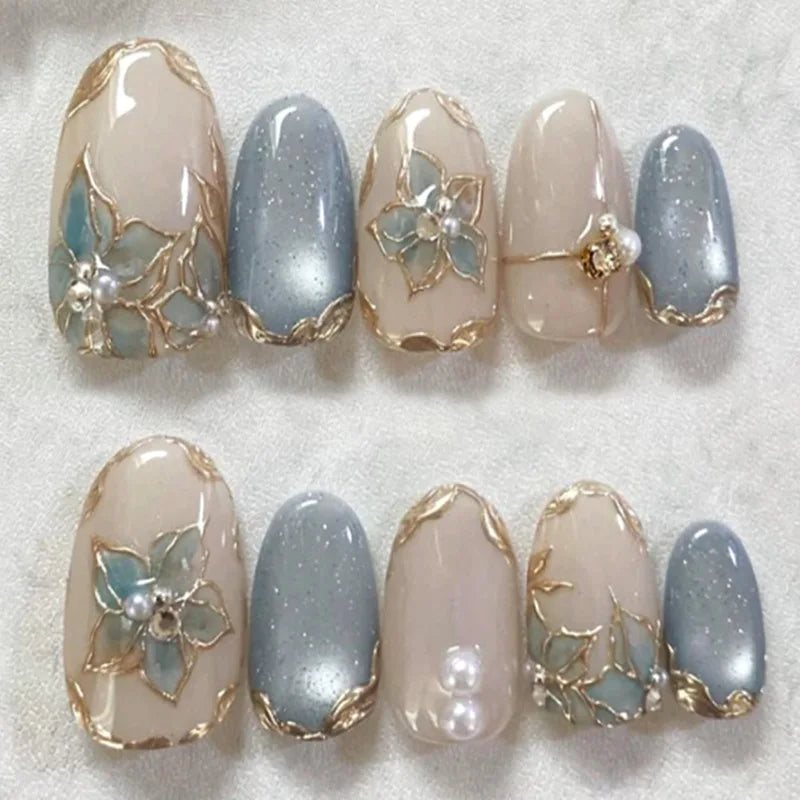 24pcs Almond Press on Nails - Multiple Colours