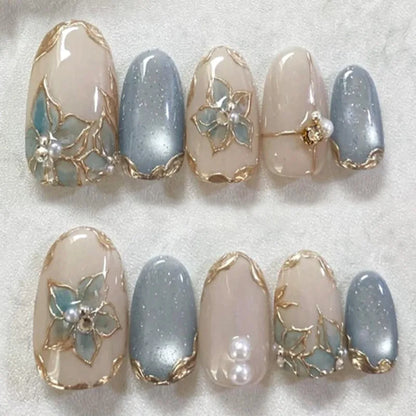 24pcs Almond Press on Nails - Multiple Colours