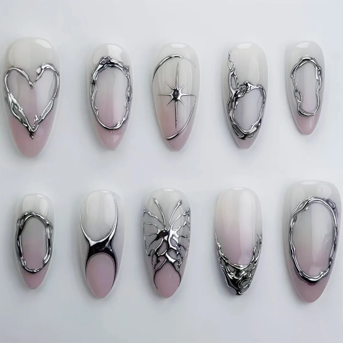 24Pcs 3D Ripple Design Press on Nails - Multiple Designs
