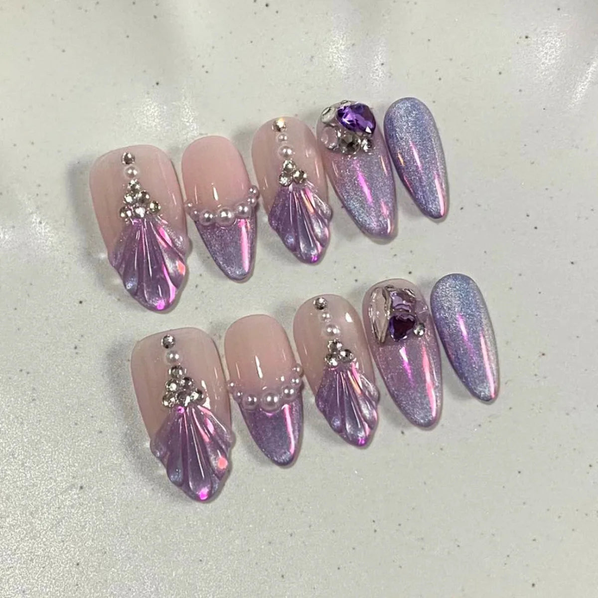 24pcs Almond Press on Nails - Multiple Colours