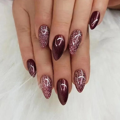 24Pcs Mid-Length Almond Press on Nails - Multiple Colours