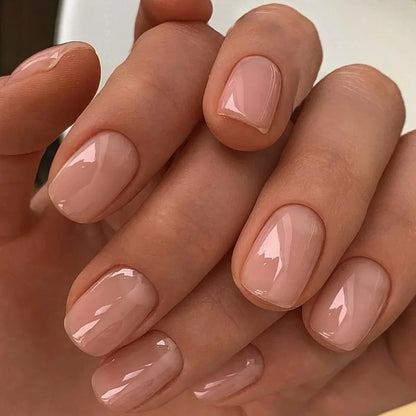 24Pcs Solid Color Design Press on Nails
