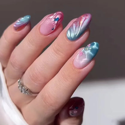 24Pcs 3D Ripple Design Press on Nails - Multiple Designs