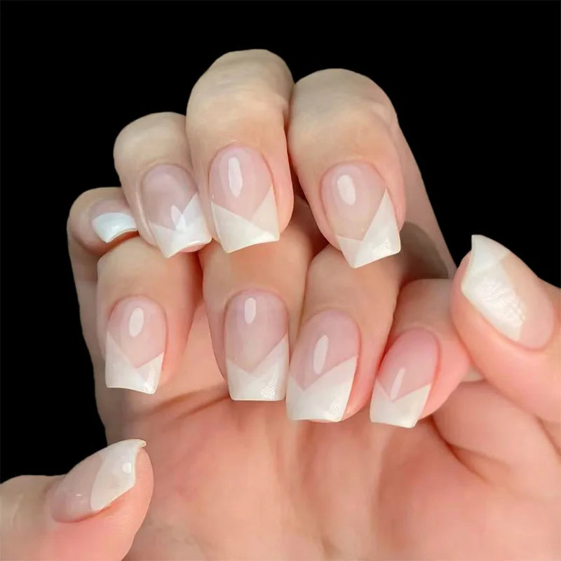 24Pcs Oval Short Acrylic Gel Press on Nails