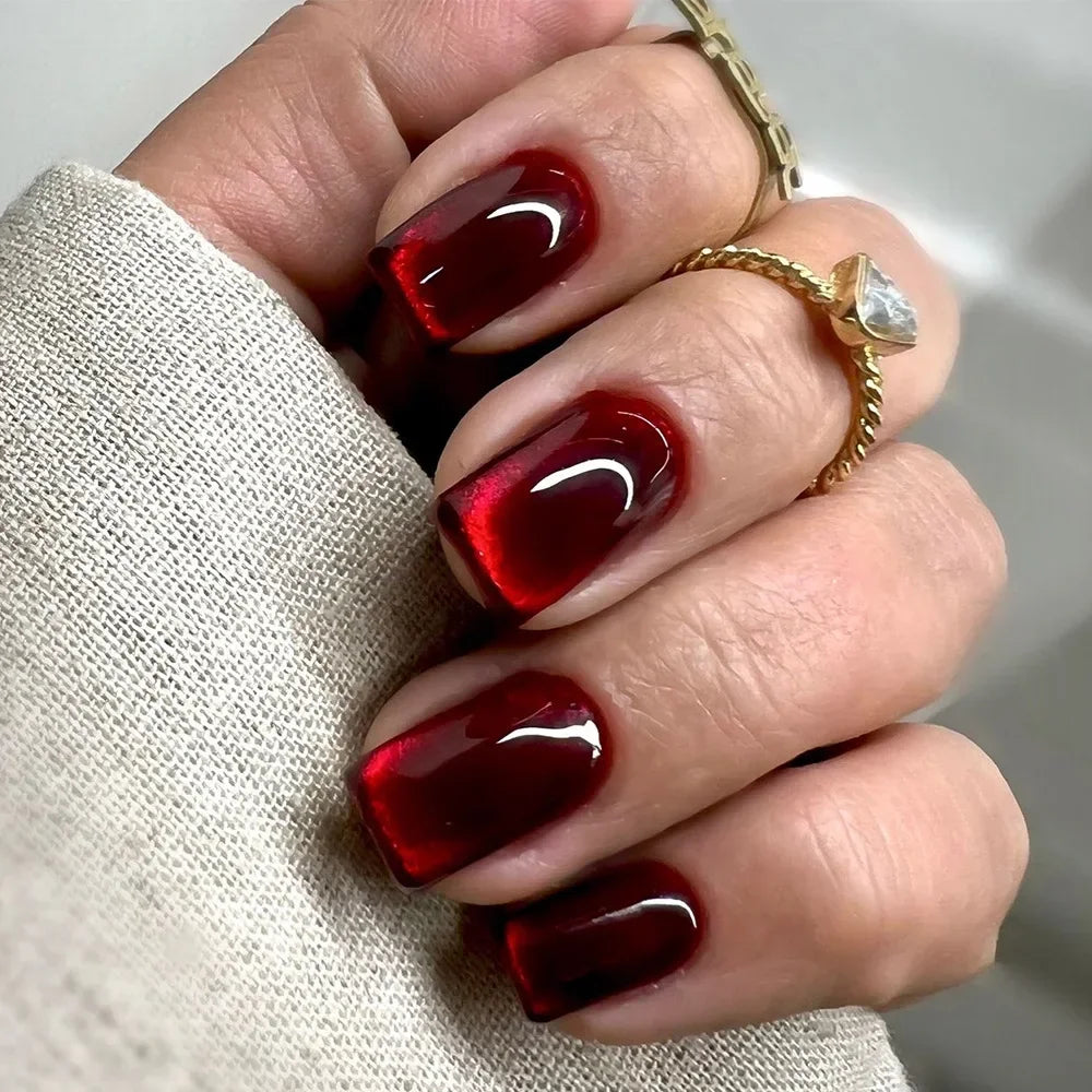24Pcs Solid Color Design Press on Nails