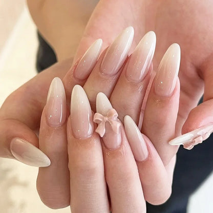 24Pcs Solid Color Design Press on Nails