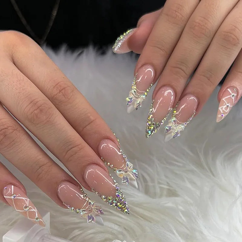 24pcs Floral & Coral Almond Press on Nails - Multiple Designs