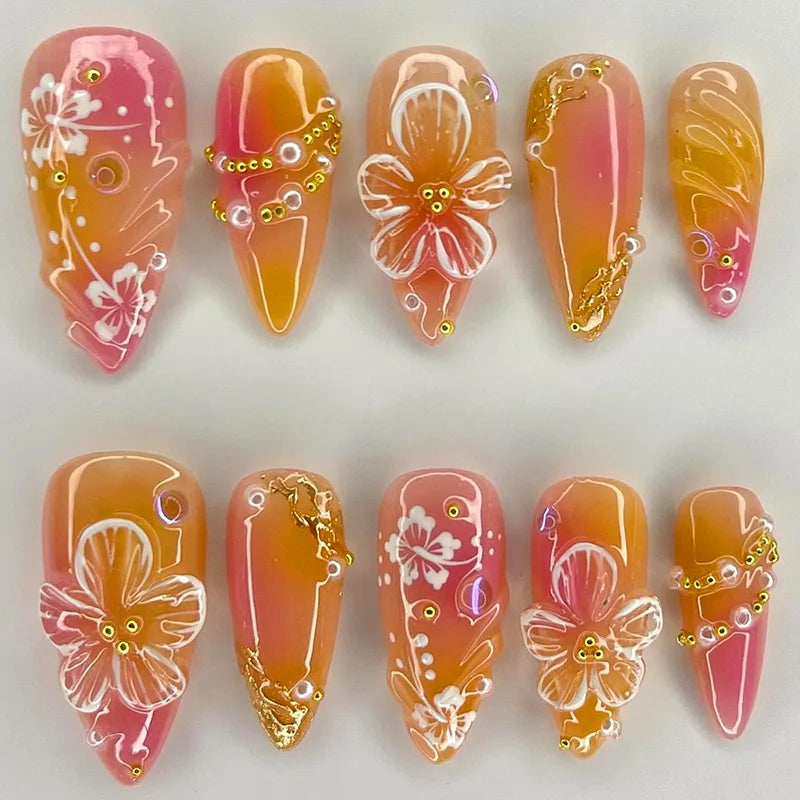 24Pcs 3D Ripple Design Press on Nails - Multiple Designs