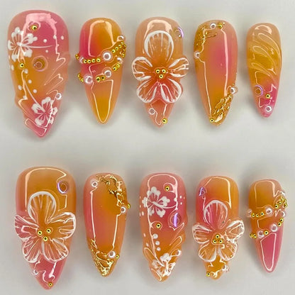24Pcs 3D Ripple Design Press on Nails - Multiple Designs