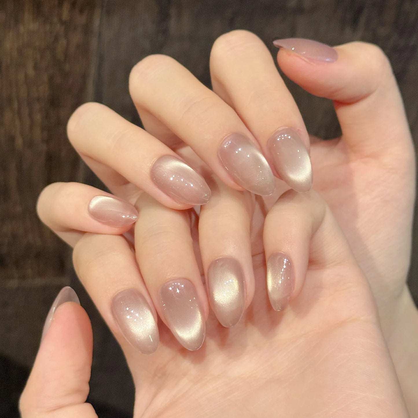10Pcs Solid Acrylic Almond Glossy Press on Nails - Multiple Colours