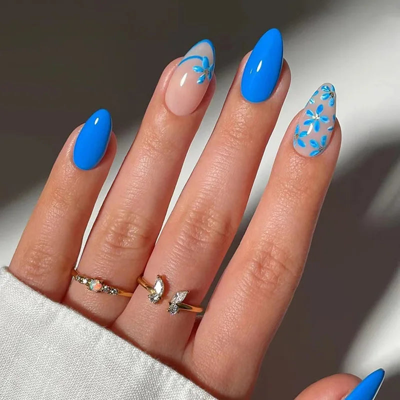 24Pcs Mid-Length Almond Press on Nails - Multiple Colours
