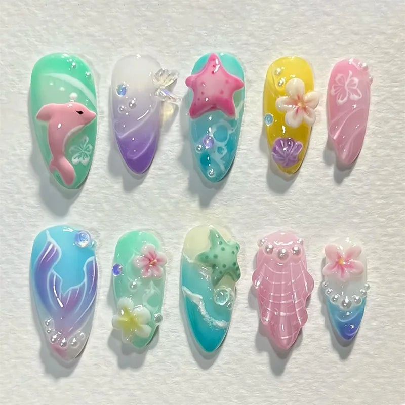 24Pcs 3D Ripple Design Press on Nails - Multiple Designs