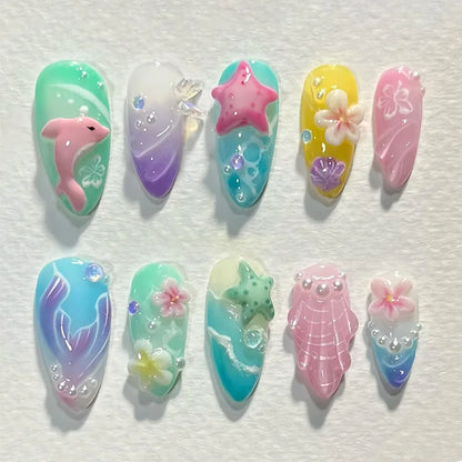 24Pcs 3D Ripple Design Press on Nails - Multiple Designs