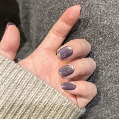 24Pcs Solid Color Design Press on Nails
